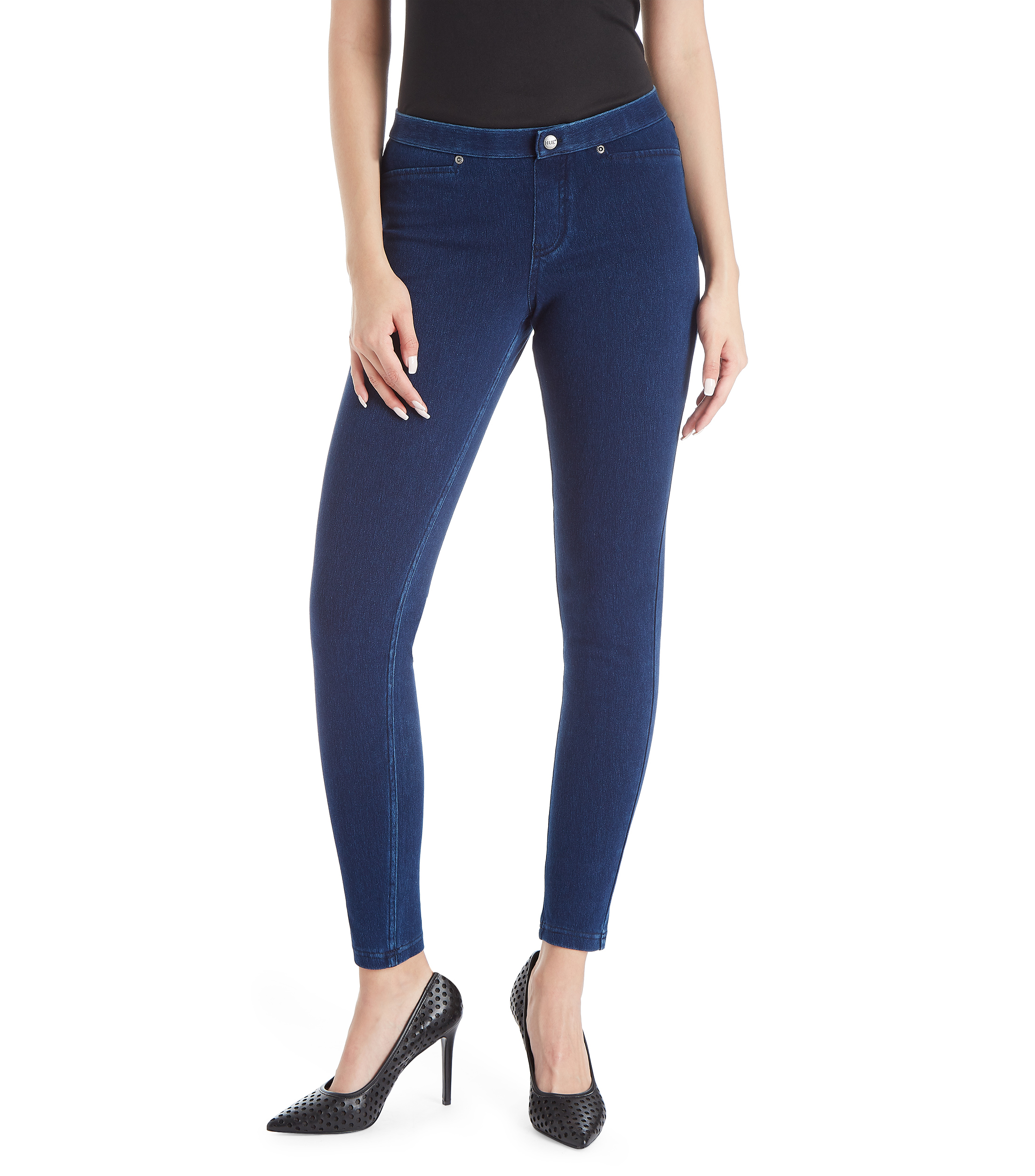 Leggings In Denim HUE Vita Alta &ndash; Ultra Morbidi, Curvy, Donna &ndash; U20652Y